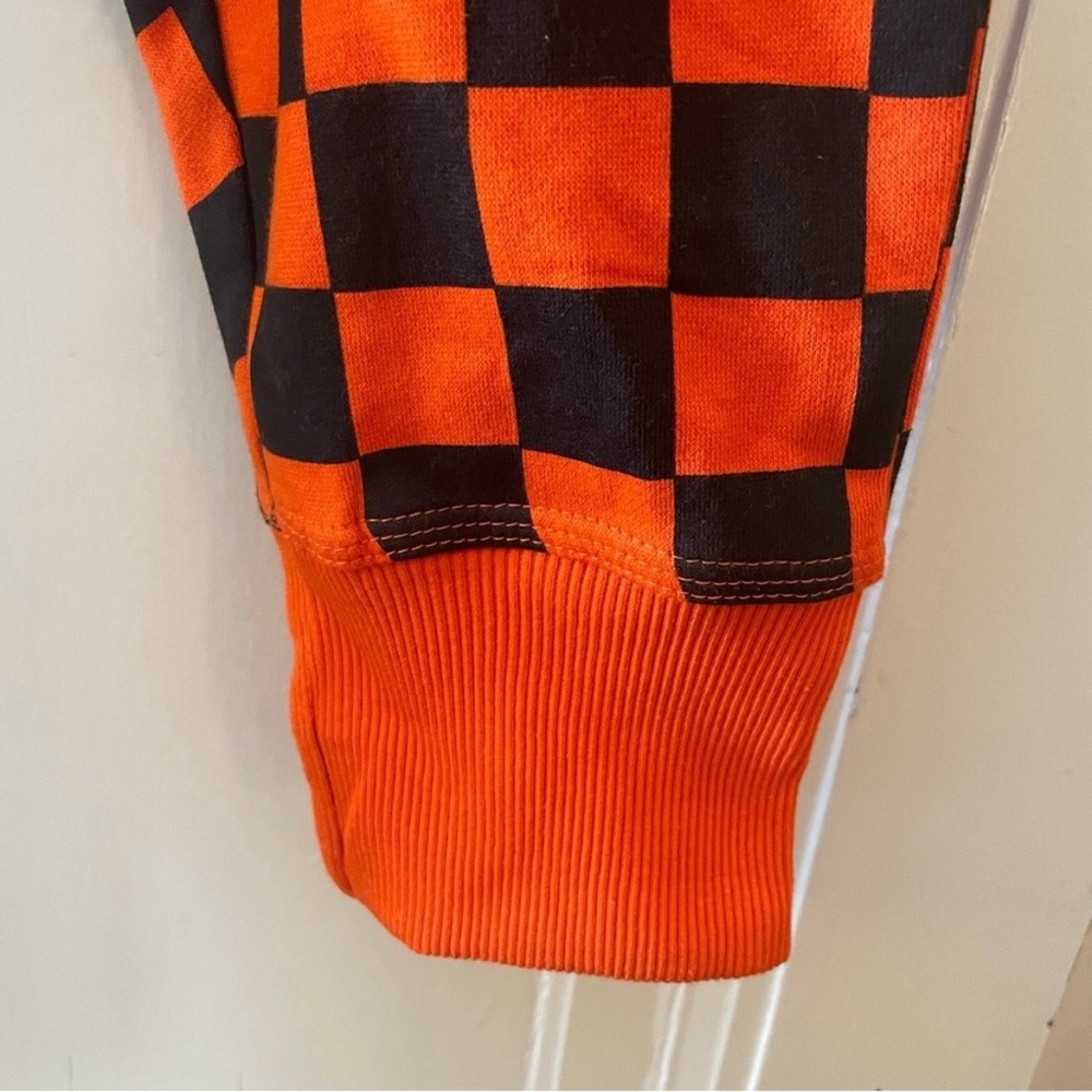 Urban Outfitters Orange & Black Checkered Halloween Sweatpants w/ Pockets, L/XL - Picture 4 of 7